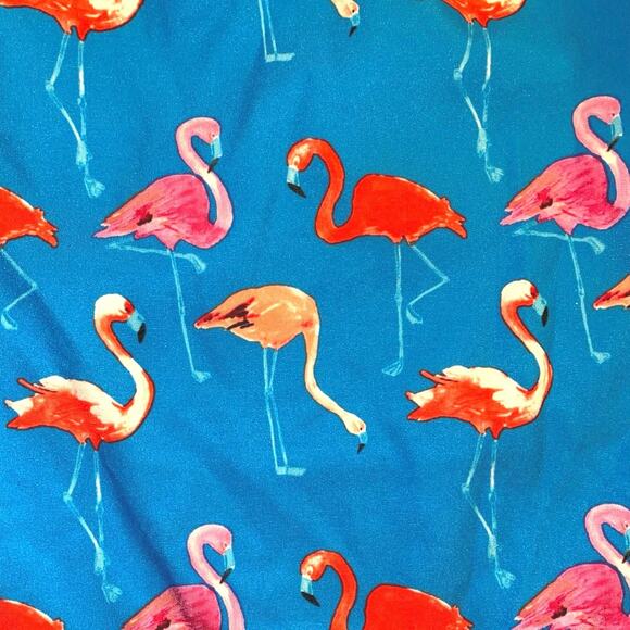 George Bright Blue Swim Trunks with Pink Flamingos Size M (32-34) Neon Pink Red - Picture 1 of 12
